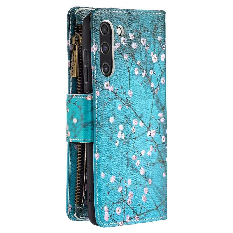 For Samsung Galaxy S21 FE Colored Drawing Pattern Zipper Horizontal Flip Leather Case with Holder...