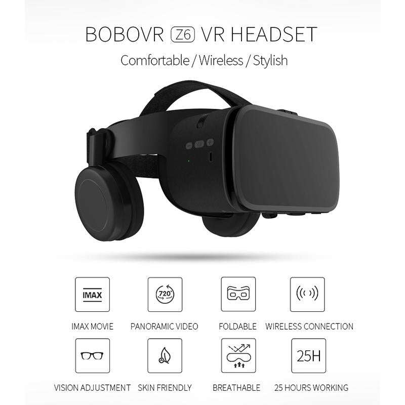 BOBOVR Z6 Virtual Reality 3D Video Glasses Suitable for 4.7-6.3 inch Smartphone with Bluetooth He...
