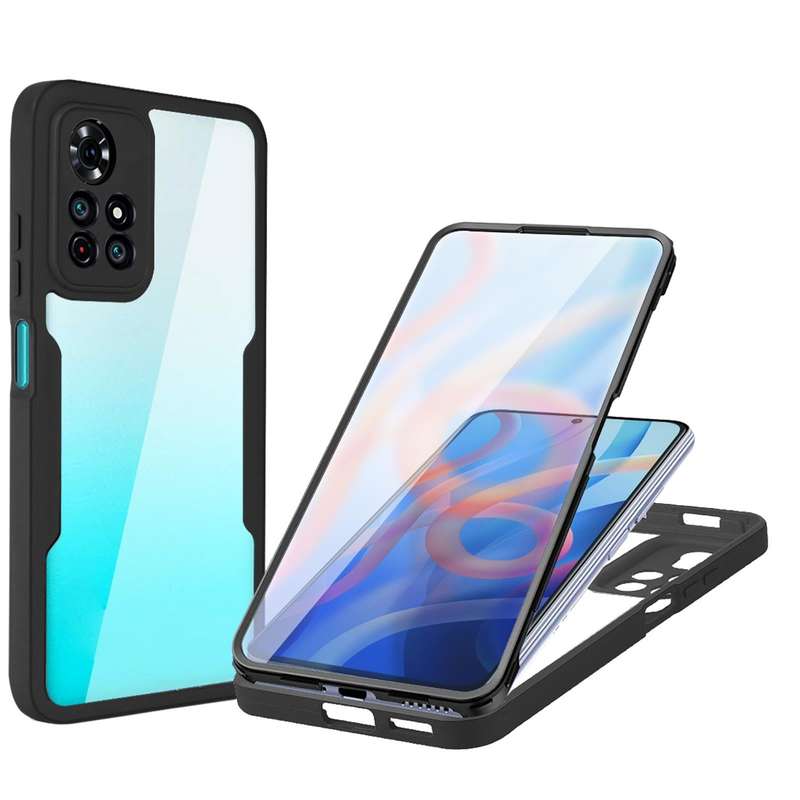 For Xiaomi Redmi Note 11 Acrylic + TPU 360 Degrees Full Coverage Phone Case(Black)