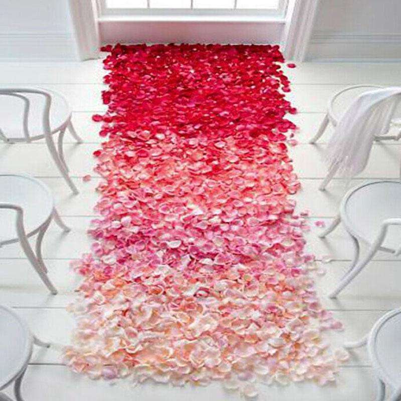 1000pcs / 10 Pack Artificial Wedding Rose Petals Flowers Wedding Decorations(Yellow)