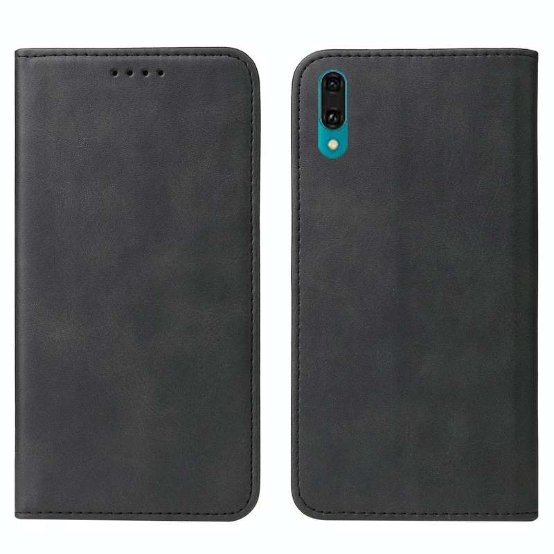 For Huawei Y7 Prime 2019 Magnetic Closure Leather Phone Case(Black)