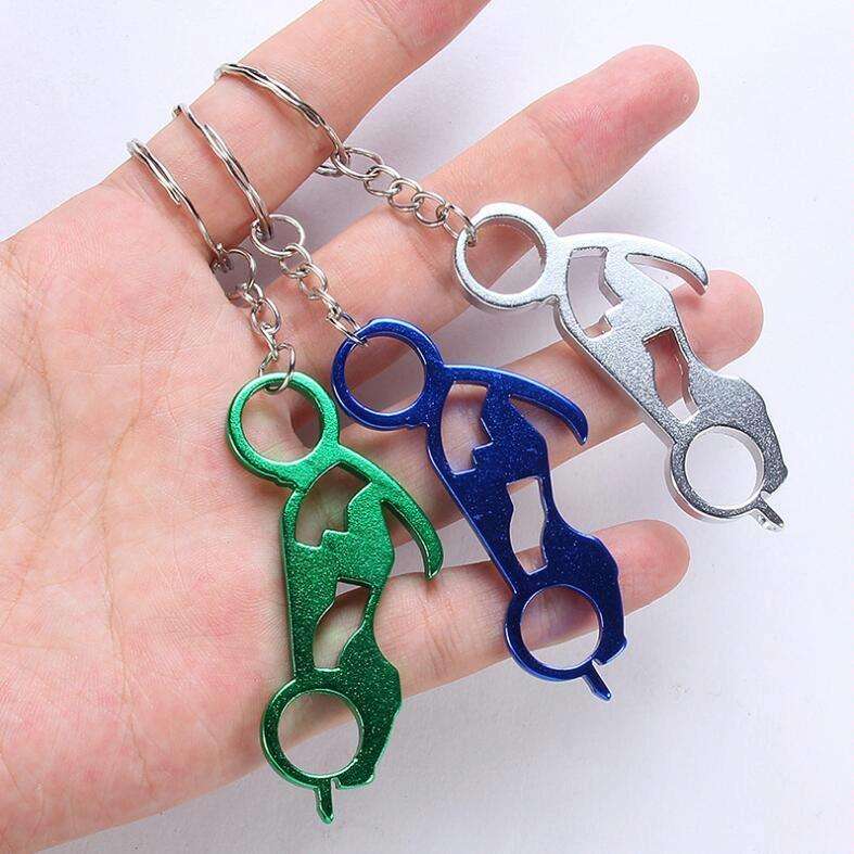 12 PCS Personalized Creative Backpack Keychain Small Pendant Aluminum Bottle Opener, Style:Motorc...