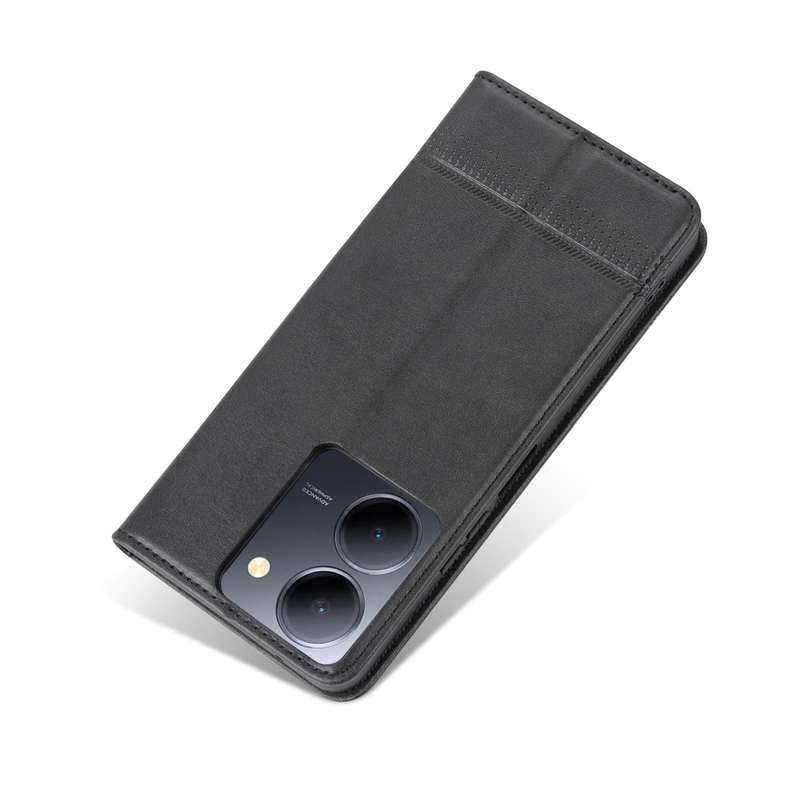For vivo Y36 Global AZNS Magnetic Calf Texture Leather Phone Case(Black)