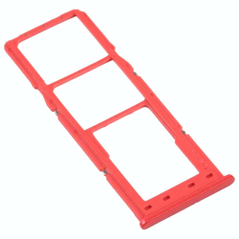 For Samsung Galaxy A12 SM-A125 SIM Card Tray + SIM Card Tray + Micro SD Card Tray (Red)