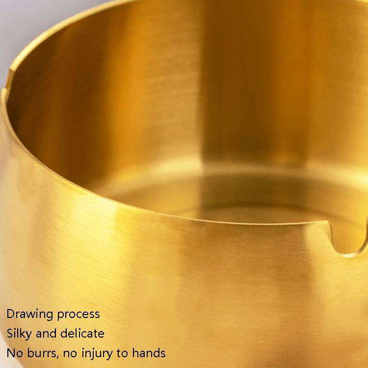 Thickened Stainless Steel Ashtray Windproof And Drop-Proof Ashtray, Specification: Small(Black)