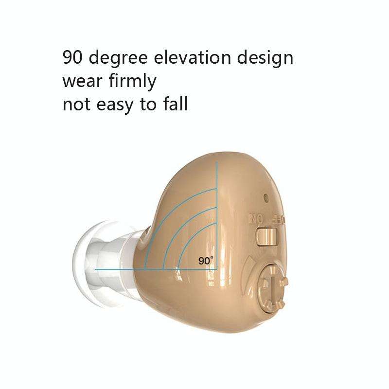Elderly Sound Amplifier Portable Ear Canal Rechargeable Hearing Aid, Specification: EU Plug(Skin ...