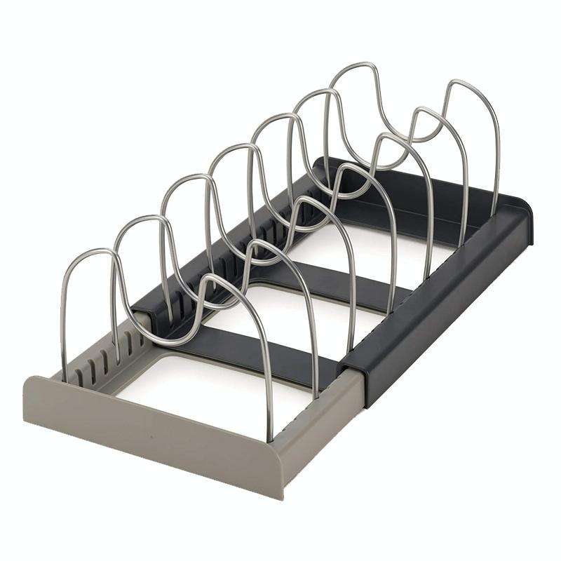 Adjustable Kitchen Shelf Kitchenware Cutting Board Pot Cover Telescopic Shelf