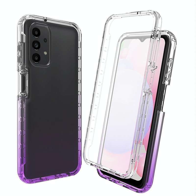 For Samsung Galaxy A13 4G Full Body Shockproof Clear Gradient Phone Case(Purple)