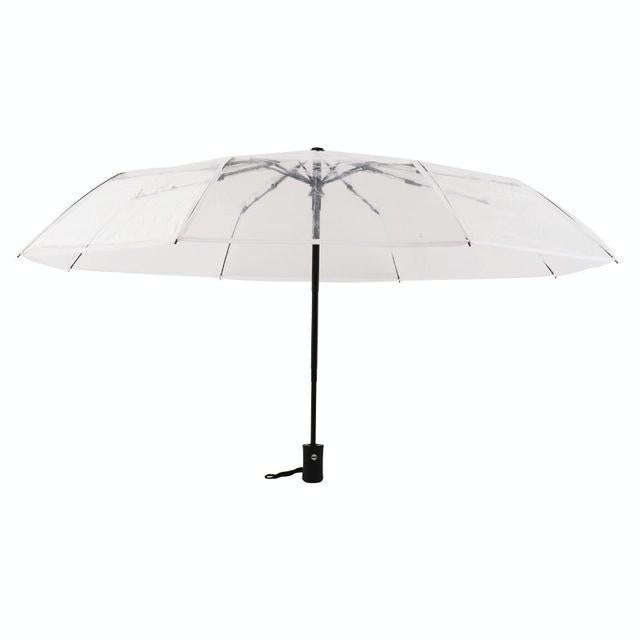 Creative Transparent Folding Umbrella 8 Bones Automatic Umbrella(White)