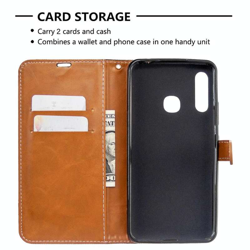 For Galaxy A70e Color Matching Denim Texture Horizontal Flip Leather Case with Holder & Card Slot...