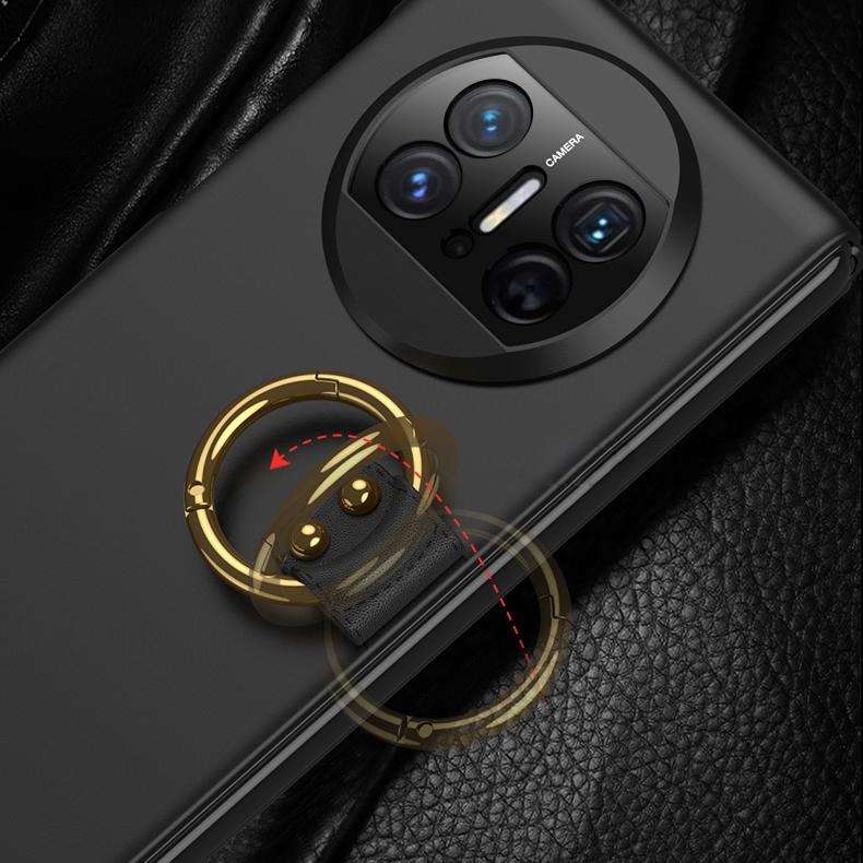 For Huawei Mate X3 GKK Privacy Ultra-thin PC Full Coverage Phone Case with Ring Holder(Gold)