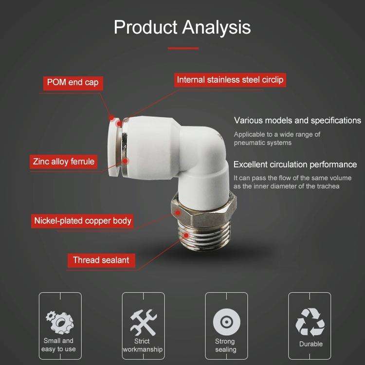 PL12-04 LAIZE PL Elbow Pneumatic Quick Fitting Connector