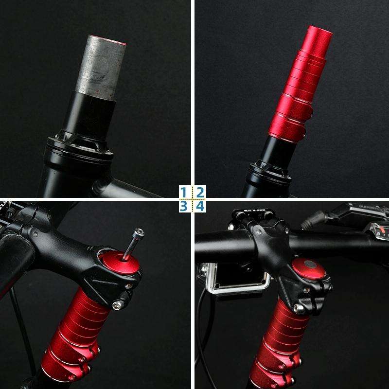 FMFXTR Mountain Bike Handlebar Aluminum Alloy Height Increaser, Increase Height:8.5cm(Blue)