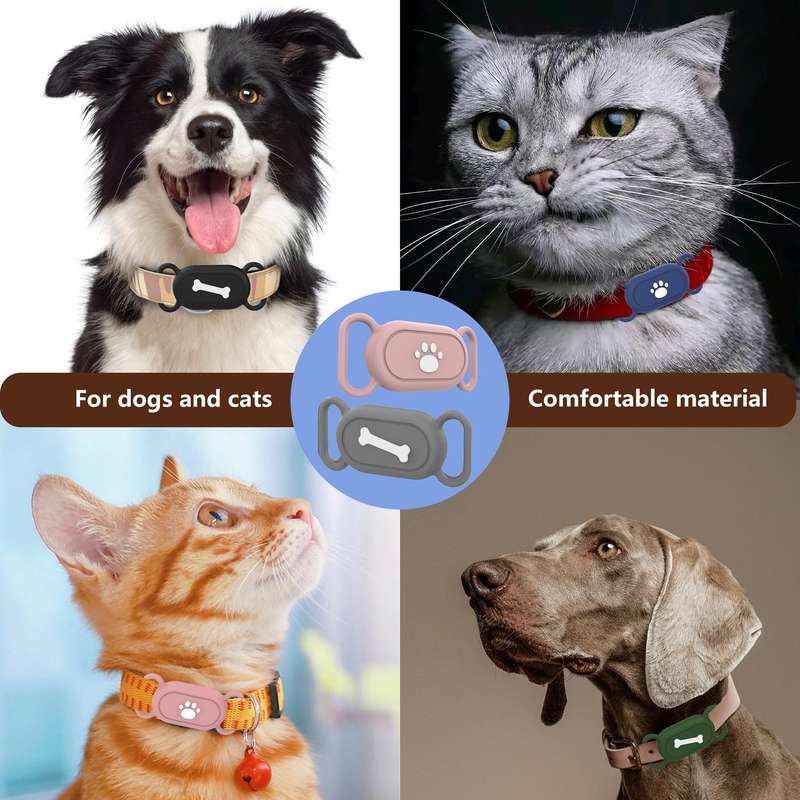 For Samsung Galaxy SmartTag 2 Pet Life Waterproof Silicone Protective Case, Color: Deep Blue Cat ...