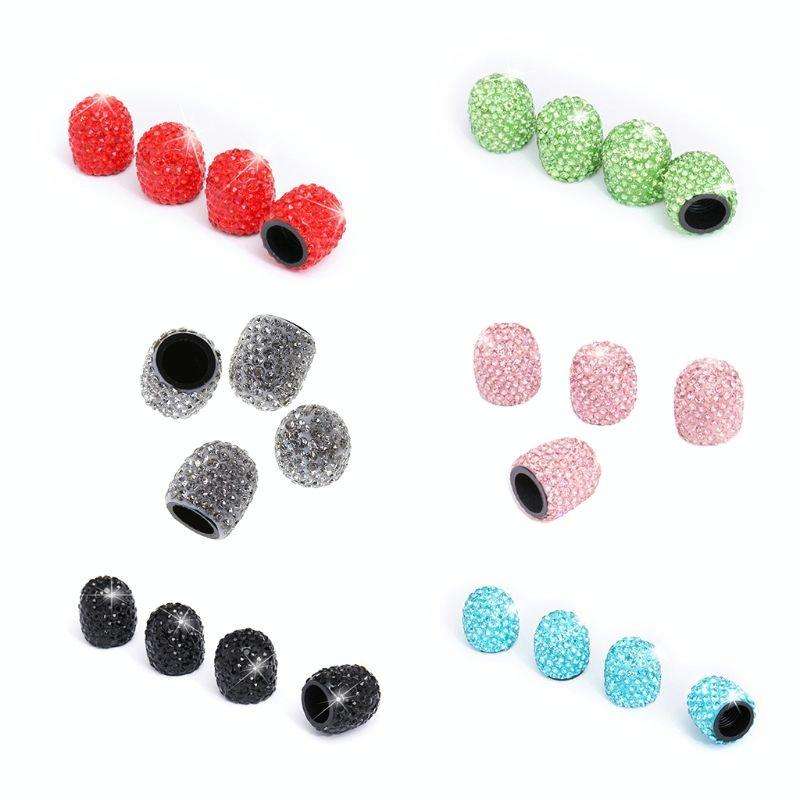 Car Crystal Tire Valve Cap Gas Cap Mouthpiece Cover (Pink)