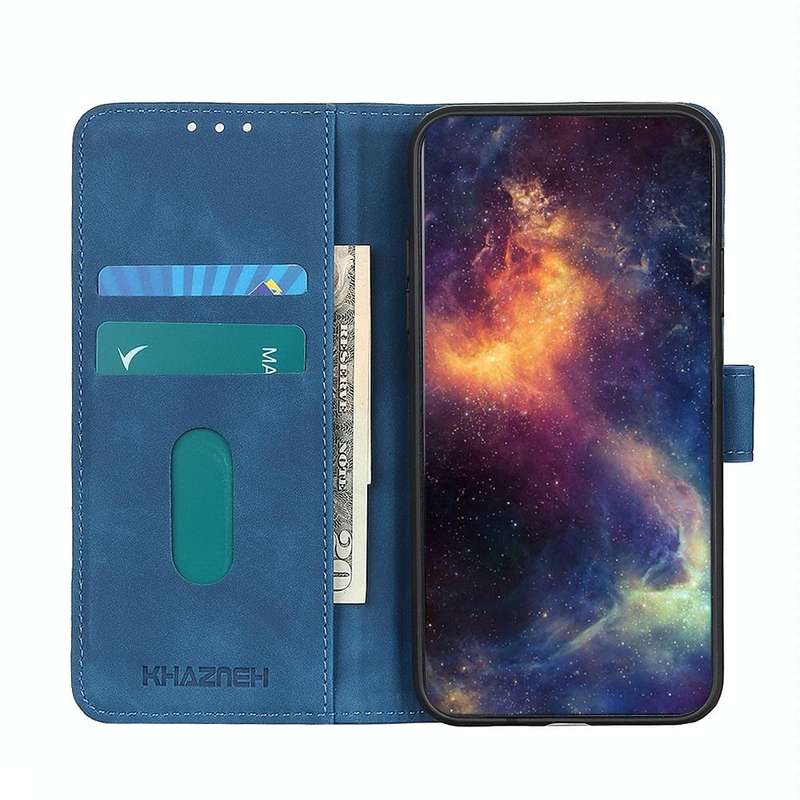 For vivo Y35 4G / Y22s KHAZNEH Retro Texture PU + TPU Horizontal Flip Leather Case(Blue)