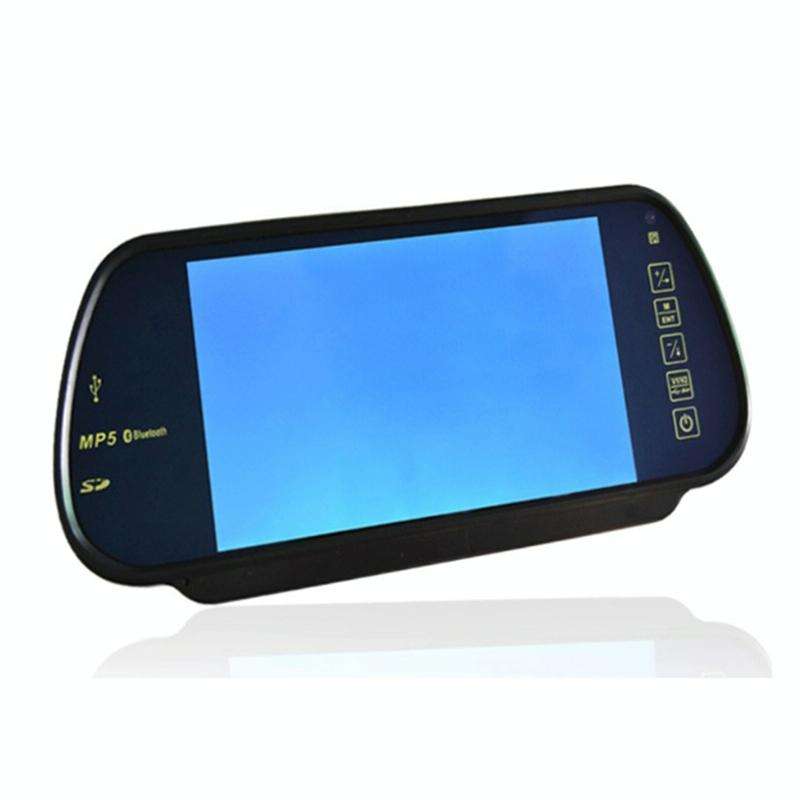 PZ-710 7.0 inch TFT LCD Car Rearview Mirror Monitor with Remote Control, Support Bluetooth / MP5 ...