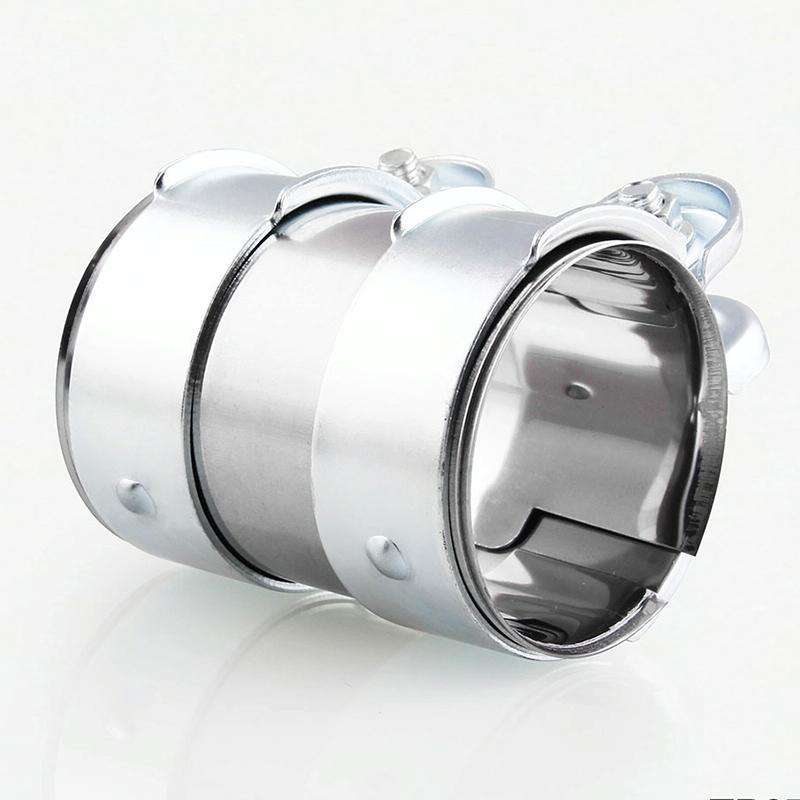 2.5 inch Car Turbo Exhaust Downpipe Low carbon Stainless Steel Lap Joint Band Clamp