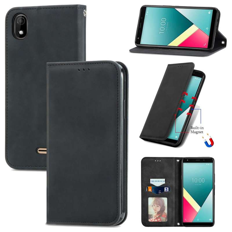For Wiko Y61 Retro Skin Feel Business Magnetic Horizontal Flip Leather Case with Holder & Card Sl...