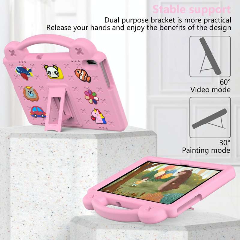 For Huawei MediaPad T5 10.1 Handle Kickstand Children EVA Shockproof Tablet Case(Pink)