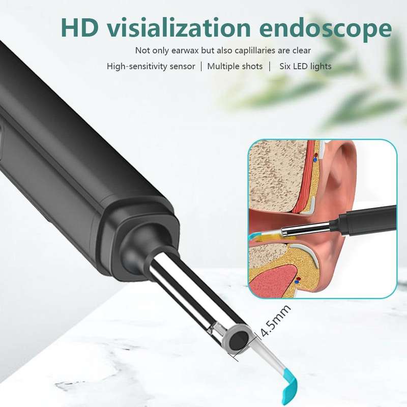 H02006 WiFi Smart Visual Ear Pick HD Digital Mouth Nose Ear Endoscope (White)