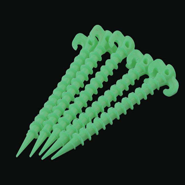 10 PCS/Set Luminous Camping Canopy Tent Ground Screw Pegs Horn Nails Outdoor Climbing Tent Plasti...