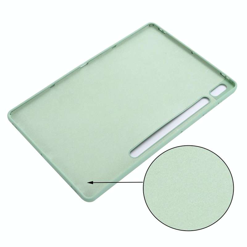 For Samsung Galaxy Tab S8+/Tab S7+/Tab S7 FE Pure Color Liquid Silicone Shockproof Full Coverage ...