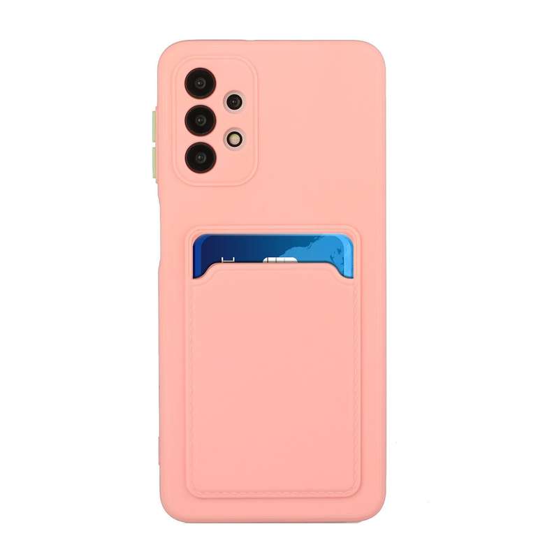 For Samsung Galaxy A32 4G Card Slot Design Shockproof TPU Protective Case(Pink)