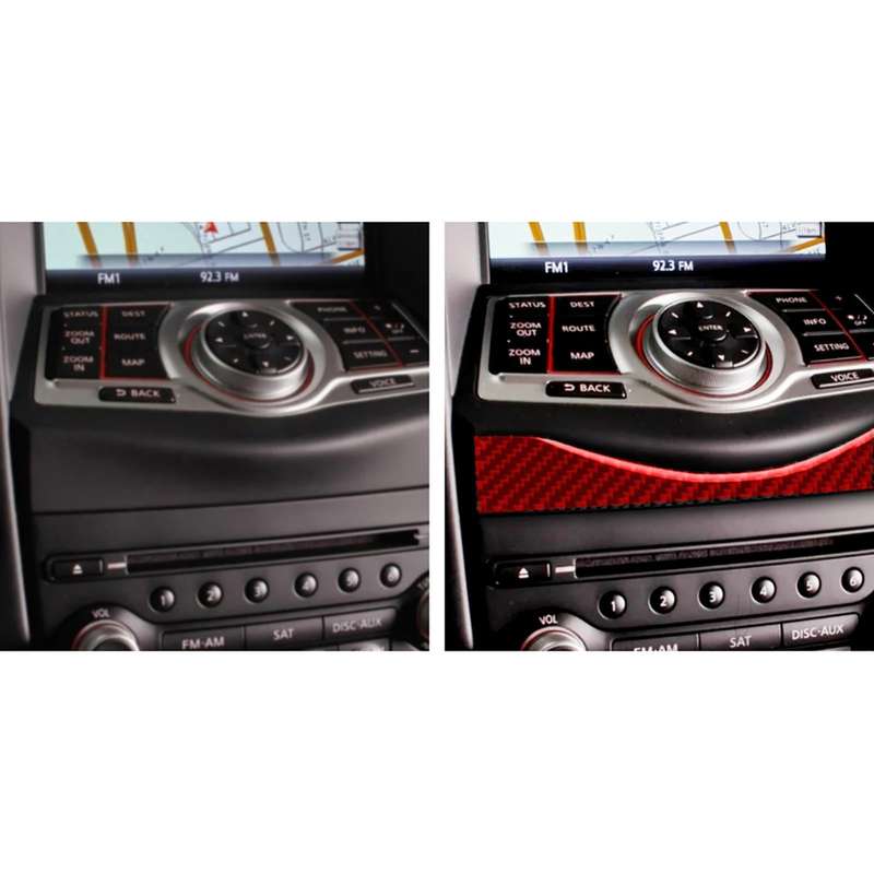 Car Carbon Fiber Multimedia Navigation Button Decorative Strip for Nissan 370Z / Z34 2009-, Left ...