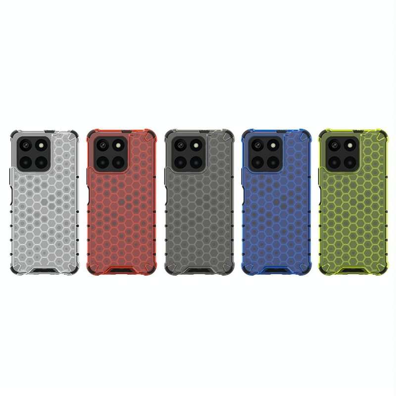 For Honor X6A 4G Shockproof Honeycomb Phone Case(White)