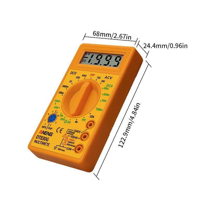 2 PCS ANENG DT830G Portable Digital Multimeter(Black)