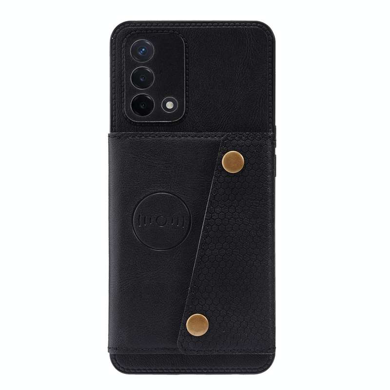 For OPPO A74 4G Double Buckle PU + TPU Shockproof Magnetic Protective Case with Card Slot & Holde...