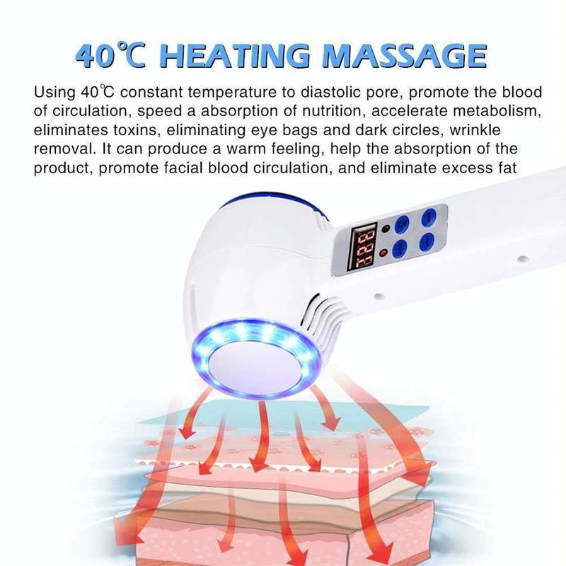 Face Care Device Hot Cold Hammer Cryotherapy Blue Photon Acne Treatment Skin Beauty Massager Lift...