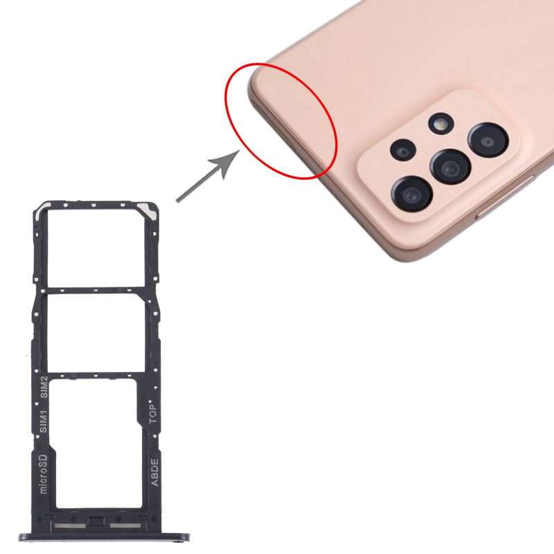 For Samsung Galaxy A24 SM-A245 Original SIM Card Tray + SIM Card Tray + Micro SD Card Tray (Black)