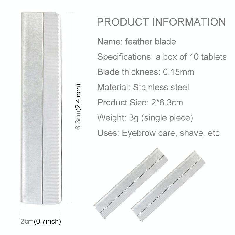 10 PCS Professional Hairdressing Tools Scraper Blade Eyebrow Trimmer Shaving Scratching Hair Feat...