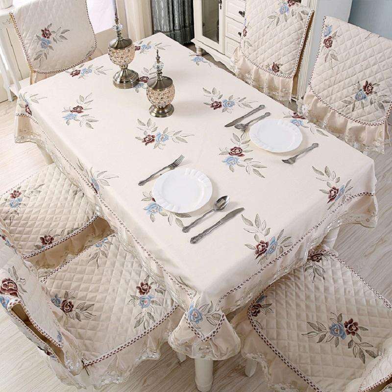 Home Dining Table/Chair Non-Slip Cover, Size: 1 Chair Cover+1 Back Cover(Triangular Blue)