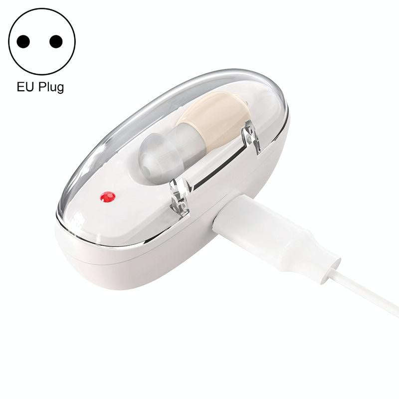 Elderly Sound Amplifier Portable Ear Canal Rechargeable Hearing Aid, Specification: EU Plug(Skin ...