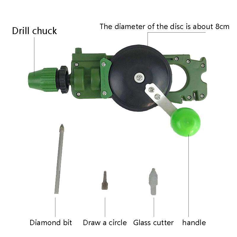 Hand-Operated Hole Puncher Glass Hand-Held Sharpener Household Tool