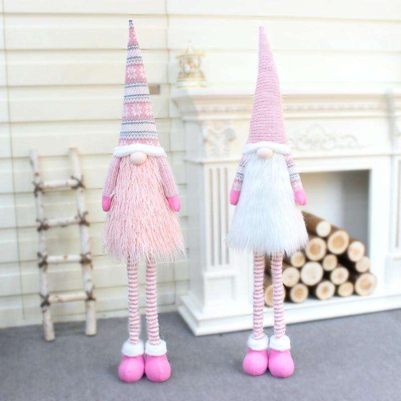 Christmas Faceless Dolls Holiday Decorations Children Gift, Style:32011(Pink)