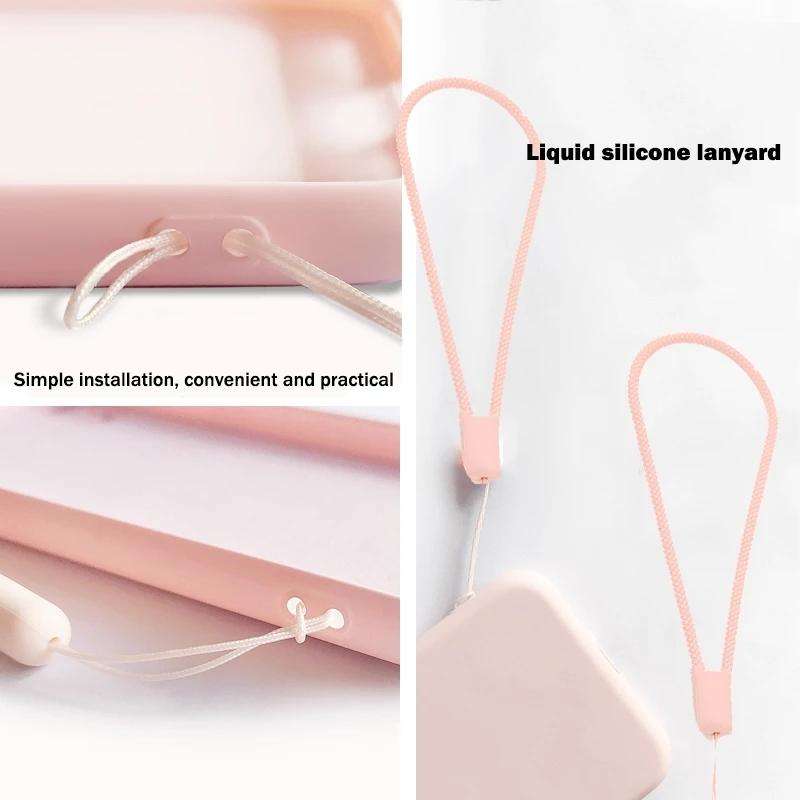 For iPhone 14 Pro Max Silicone Phone Case with Wrist Strap(White)