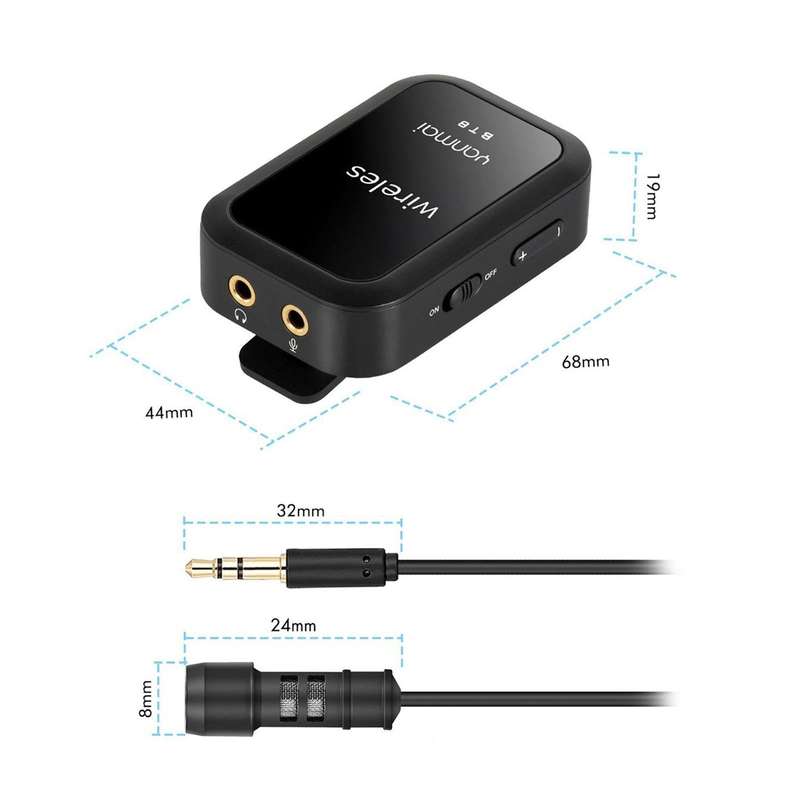 Yanmai BT8 Bluetooth Wireless Microphone (Black)