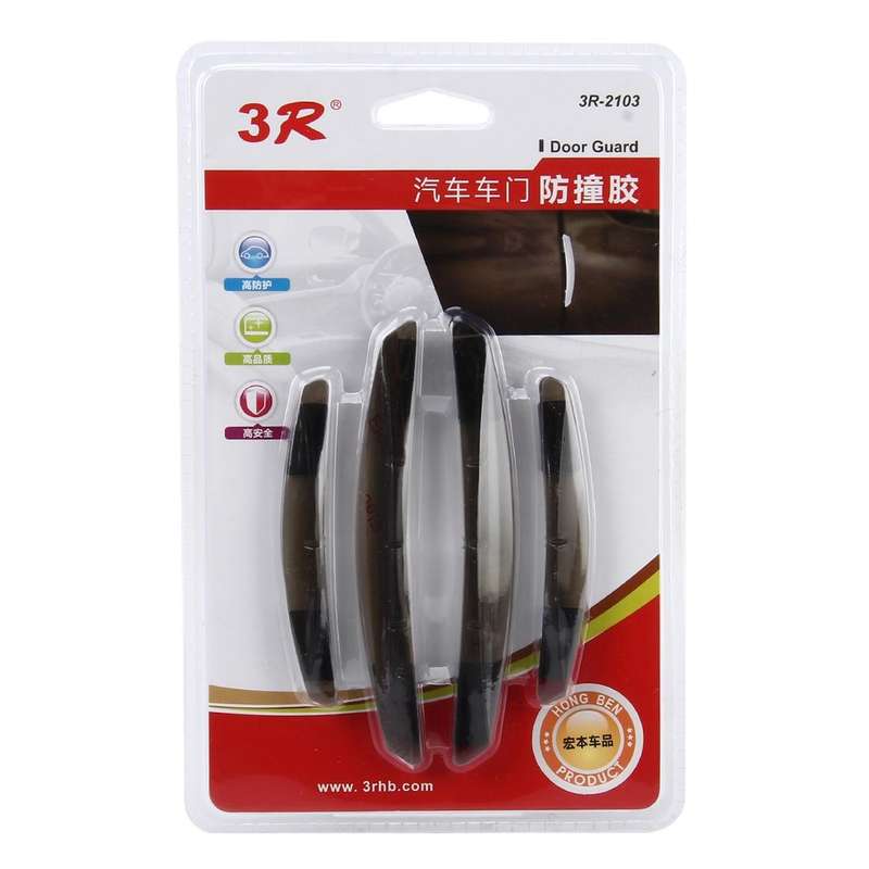3R 3R-2103 4 PCS Rubber Car Side Door Edge Protection Guards Cover Trims Stickers(Brown)