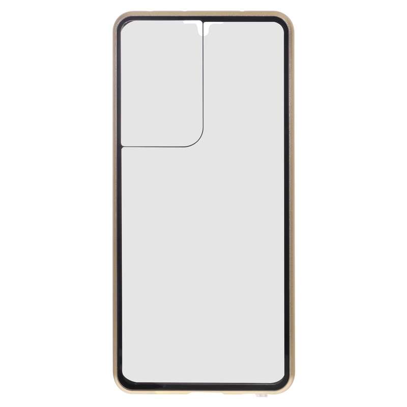 For Samsung Galaxy S21 Ultra 5G Anti-peeping Magnetic Double-sided Tempered Glass Phone Case(Gold)