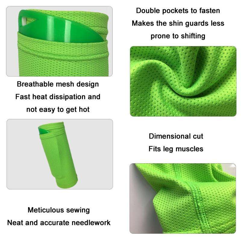 Football Shin Pads + Socks Sports Protective Equipment, Color: Orange (S)