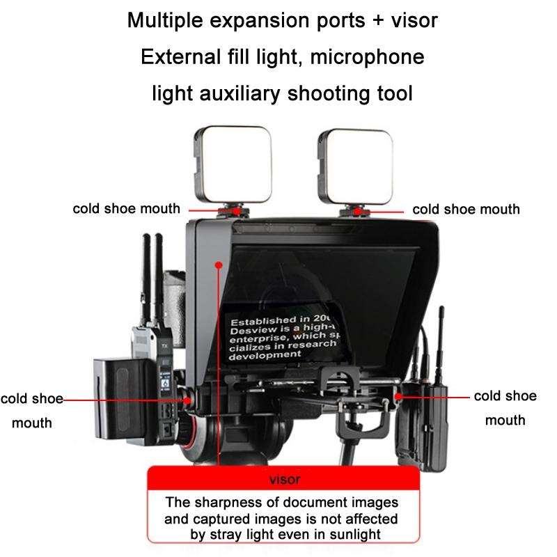 Portable Camera SLR Photography Large Screen Teleprompter(Black)