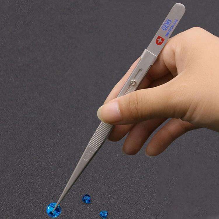 Non-Slip Diamond Tweezers Jewelry Tweezers Elastic Stainless Steel Gem Diamond Clips Durable Tool...