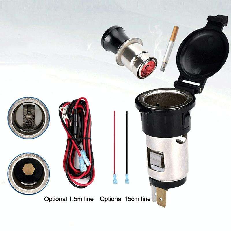 2 PCS Car Modified Cigarette Lighter Car Charging Power Socket No Cigarette Type (with 1.5m Line)
