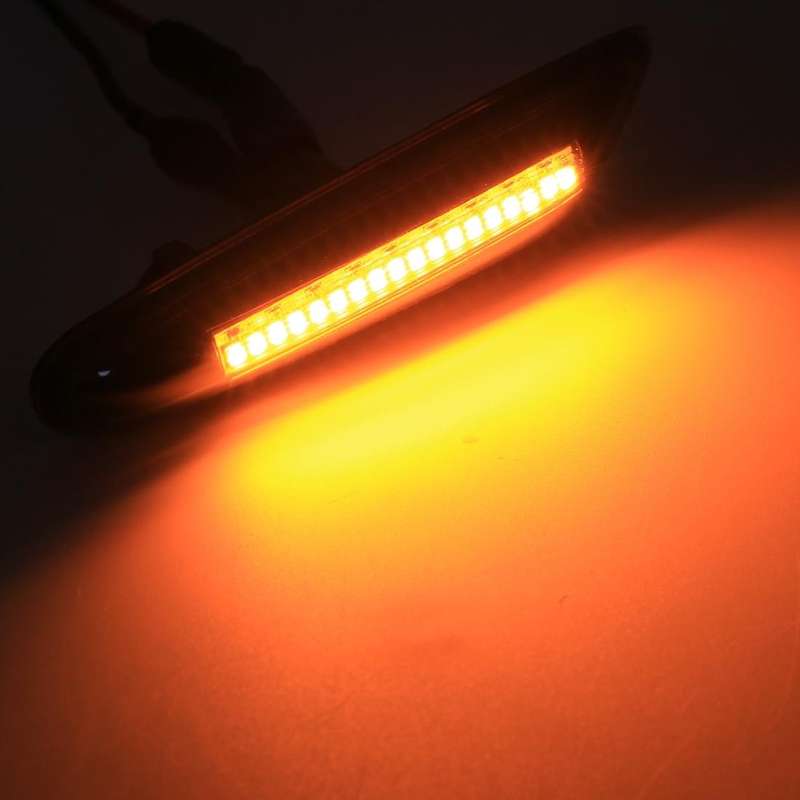 2 PCS D12V / 5W Car LED Dynamic Blinker Side Lights Flowing Water Turn Signal Light for BMW, Yell...