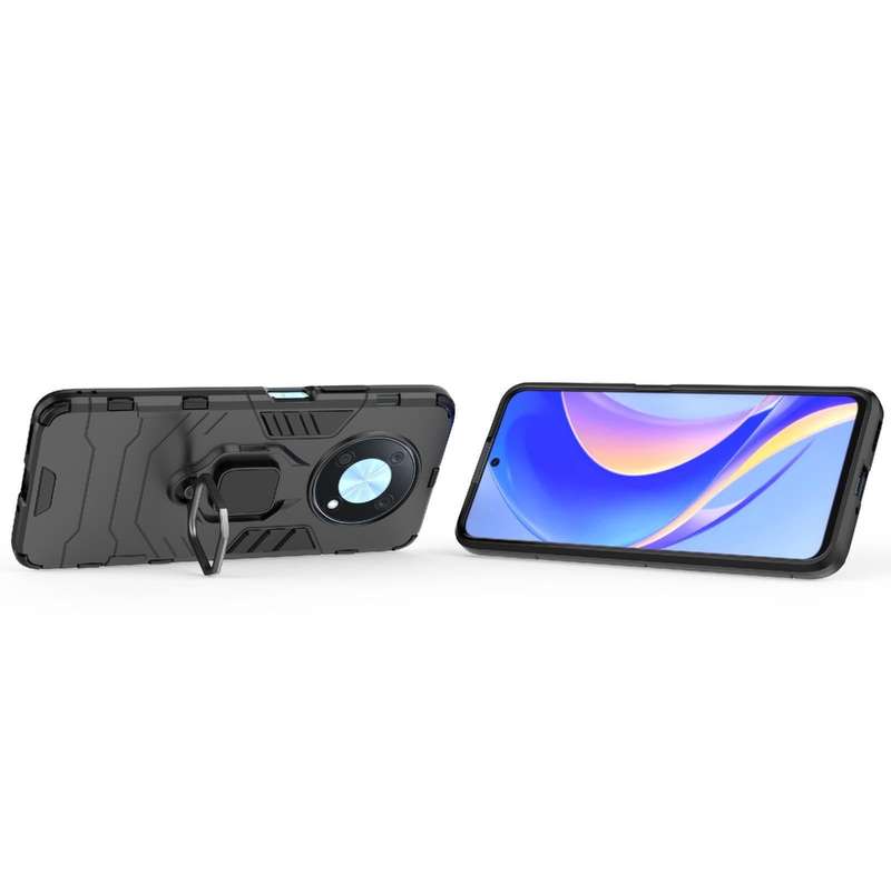 For Huawei nova Y90/Enjoy 50 Pro Shockproof PC + TPU Protective Case with Magnetic Ring Holder(Bl...