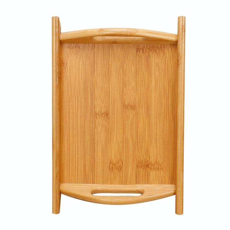 Bamboo Binaural Tea Set Tray Bread Display Tray, Size: 36.5x26.5cm